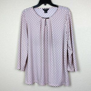 Liz Claiborne Career Pink and Black Blouse Shirt size XL